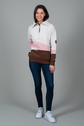 Eevie Mahogany Mix Half-Zip Sweatshirt